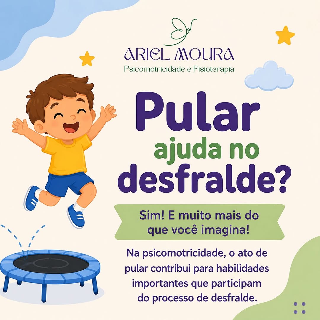 Arte sobre a relação entre pular e o desfralde