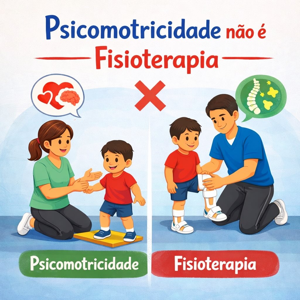 Arte comparando psicomotricidade e fisioterapia