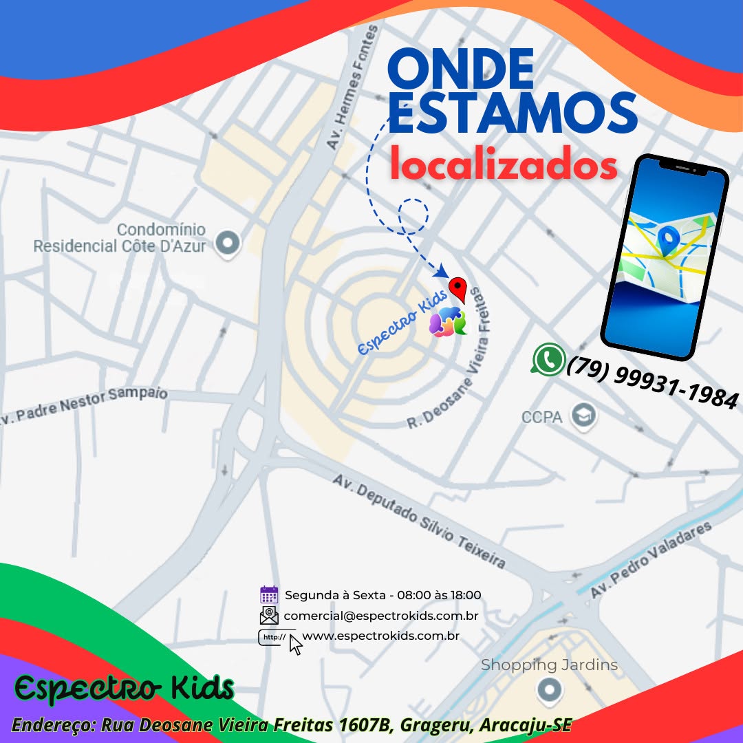 Arte com o mapa de localização da clínica